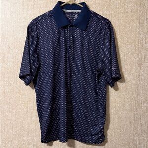 Walter Hagen Navy and Red Polka Dot Polo